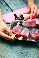 Image showing Ice-cream and summer berries