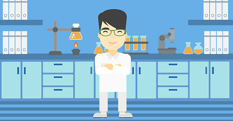 Image showing Male laboratory assistant vector illustration.