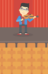 Image showing Man playing violin vector illustration.