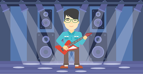 Image showing Musician playing electric guitar.