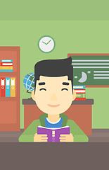 Image showing Student reading book vector illustration.
