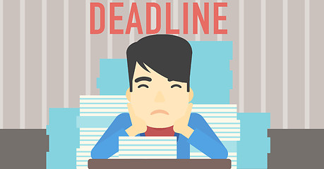 Image showing Businessman having problem with deadline.