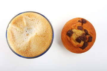 Image showing coffee and cupcake