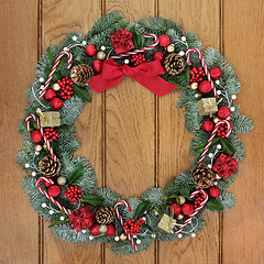 Image showing Christmas Wreath Welcome Decoration