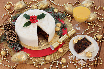 Image showing Christmas Cake Still Life