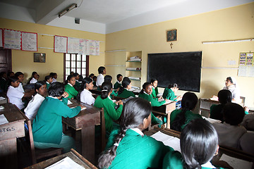 Image showing Girls in St. Teresa Girls Hihg School, Bosonti, West Bengal, India