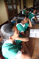 Image showing Girls in St. Teresa Girls Hihg School, Bosonti, West Bengal, India