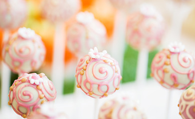 Image showing close up of cake pops or lollipops