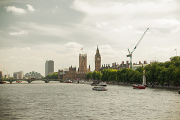 Image showing Houses of Parliament and Westminster bridge