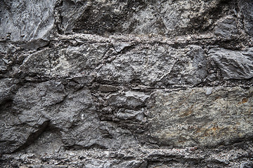 Image showing close up of old brick or stone wall background