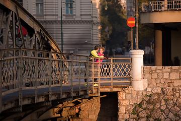 Image showing young  couple jogging