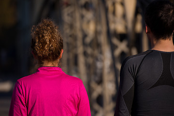 Image showing young  couple jogging