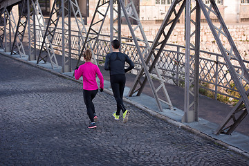 Image showing young  couple jogging