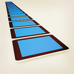 Image showing tablet pc. 3D illustration. Vintage style.