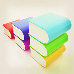 Image showing Glossy Books Icon isolated on a white background. 3D illustratio
