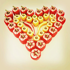 Image showing Bulgarian Pepper Heart Shape, On White Background. 3D illustrati