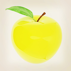 Image showing Green apple, isolated on white background . 3D illustration. Vin