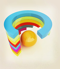 Image showing Abstract colorful structure with ball in the center . 3D illustr