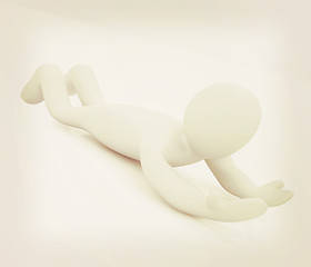 Image showing 3D human lying. Empty hands specifically for your imagination: i