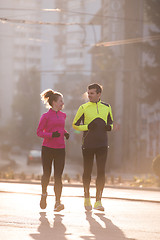 Image showing young  couple jogging