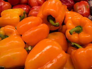 Image showing many orange pepper ready to sale