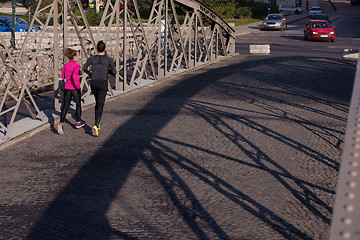 Image showing young  couple jogging