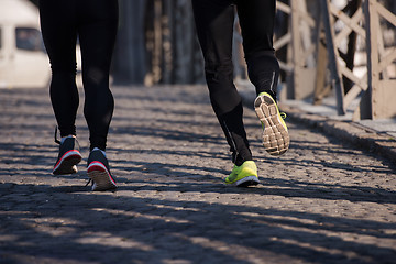 Image showing young  couple jogging