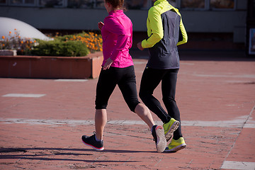 Image showing young  couple jogging