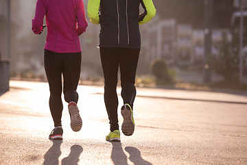 Image showing young  couple jogging