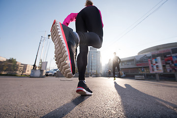 Image showing young  couple jogging