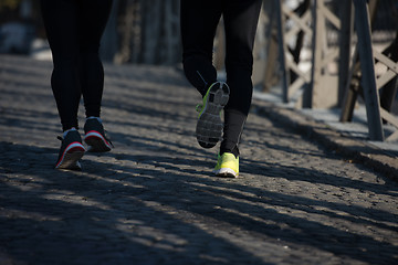 Image showing young  couple jogging