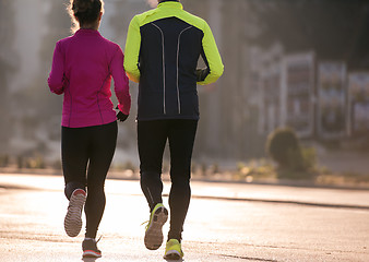 Image showing young  couple jogging