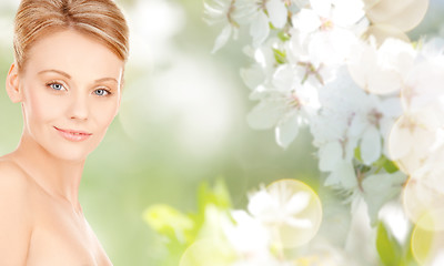 Image showing beautiful young woman face over white background