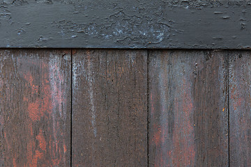 Image showing close up of old wooden fence