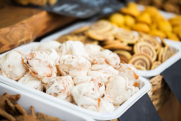 Image showing close up of meringue cookies on serving tray