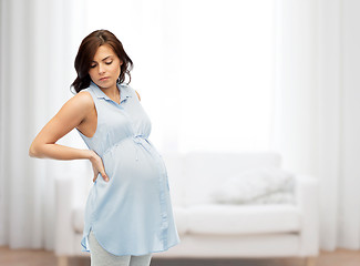 Image showing pregnant woman with backache