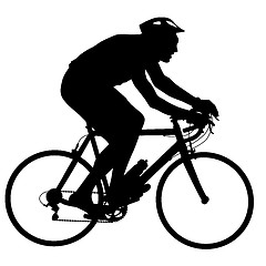 Image showing Silhouette of a cyclist male.  illustration.