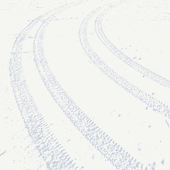 Image showing Grunge background with black tire track. illustration.