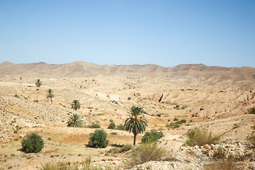 Image showing Rocky Sahara desert in Tunisia
