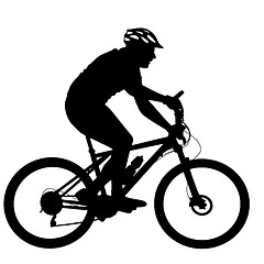 Image showing Silhouette of a cyclist male.  illustration.