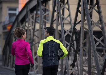 Image showing young  couple jogging