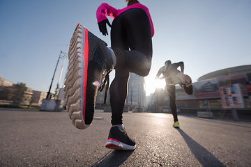 Image showing young  couple jogging