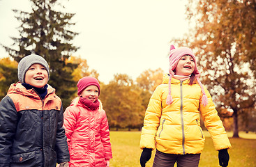 Image showing group of happy children in autumn park