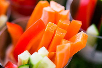 Image showing close up of chopped vegetable snack