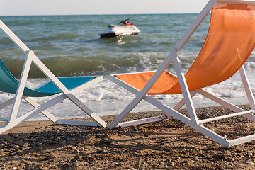 Image showing colorful beach chairs