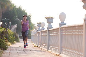 Image showing sporty woman jogging