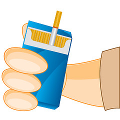 Image showing Cigarette pack in hand