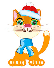 Image showing Cat in festive cloth