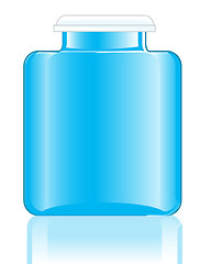 Image showing Blue bottle from under medicine