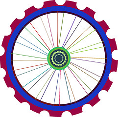 Image showing Bicycle wheel isolated on white, vector bike wheels